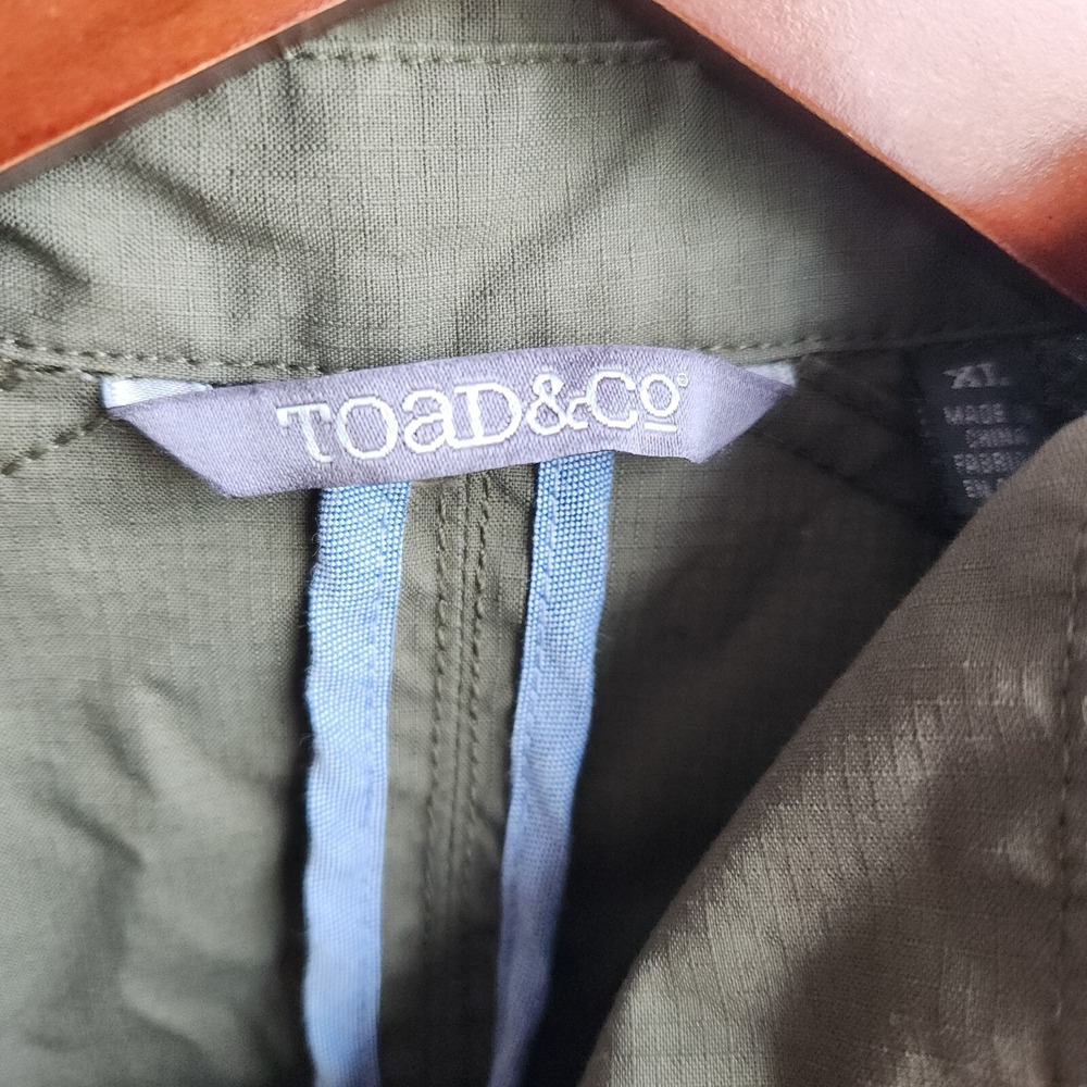 Toad&Co Ripstop Shirt Jacket XL Green Cotton Nylon Blend Mens Outerwear - Picture 11 of 13